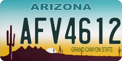 AZ license plate AFV4612