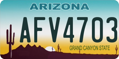AZ license plate AFV4703