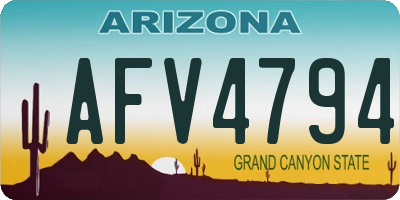 AZ license plate AFV4794