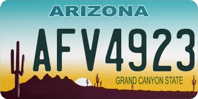 AZ license plate AFV4923