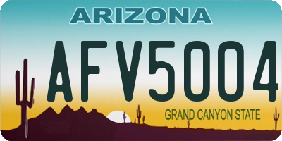 AZ license plate AFV5004