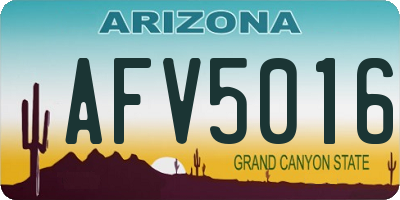 AZ license plate AFV5016