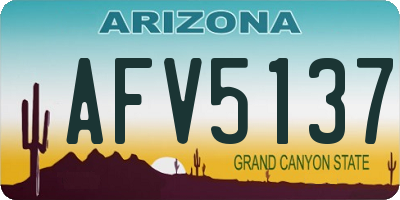 AZ license plate AFV5137
