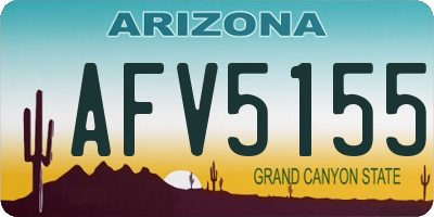 AZ license plate AFV5155