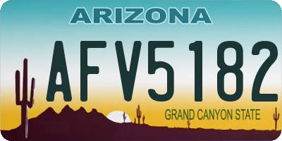 AZ license plate AFV5182