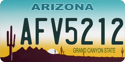 AZ license plate AFV5212