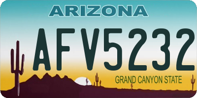 AZ license plate AFV5232