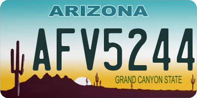 AZ license plate AFV5244