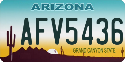 AZ license plate AFV5436
