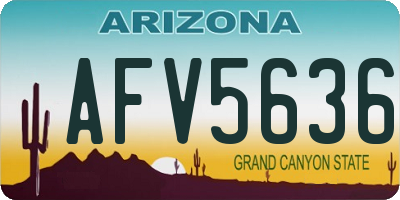 AZ license plate AFV5636