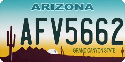 AZ license plate AFV5662