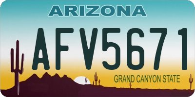 AZ license plate AFV5671