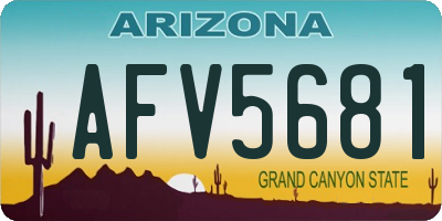 AZ license plate AFV5681