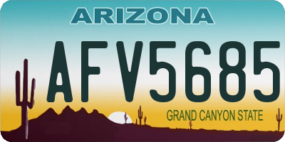 AZ license plate AFV5685