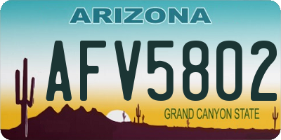 AZ license plate AFV5802