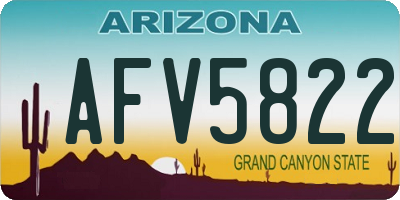 AZ license plate AFV5822