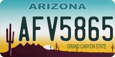 AZ license plate AFV5865