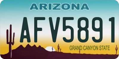 AZ license plate AFV5891