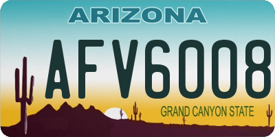 AZ license plate AFV6008