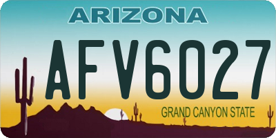 AZ license plate AFV6027