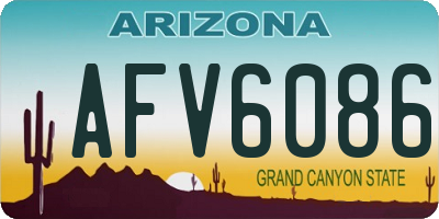 AZ license plate AFV6086