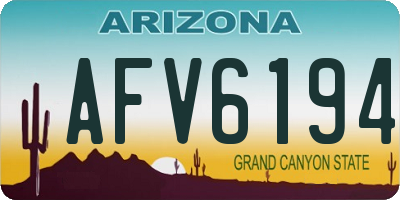 AZ license plate AFV6194