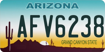 AZ license plate AFV6238