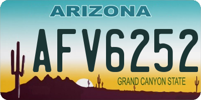 AZ license plate AFV6252