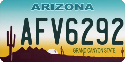 AZ license plate AFV6292