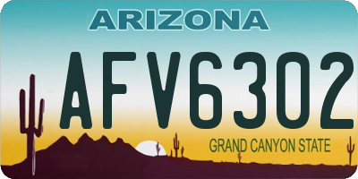 AZ license plate AFV6302