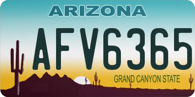 AZ license plate AFV6365