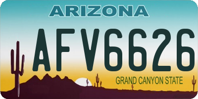 AZ license plate AFV6626