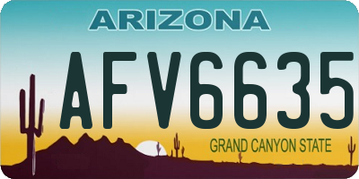 AZ license plate AFV6635