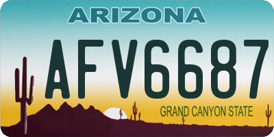 AZ license plate AFV6687