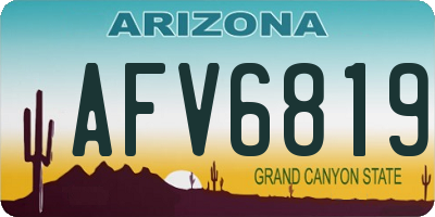 AZ license plate AFV6819
