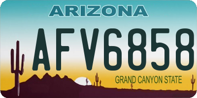 AZ license plate AFV6858