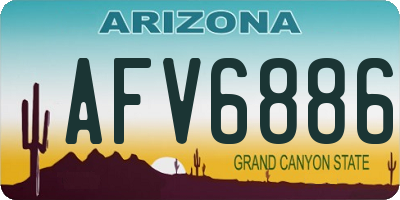 AZ license plate AFV6886