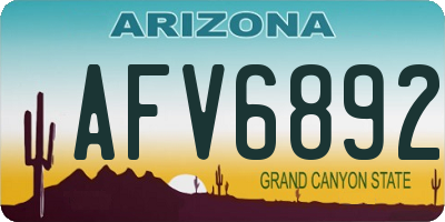 AZ license plate AFV6892