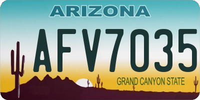 AZ license plate AFV7035