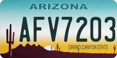 AZ license plate AFV7203
