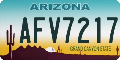 AZ license plate AFV7217