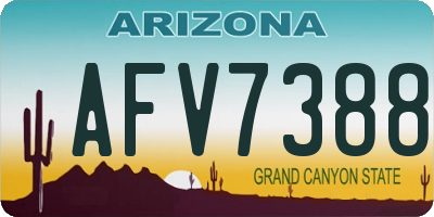AZ license plate AFV7388