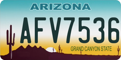 AZ license plate AFV7536