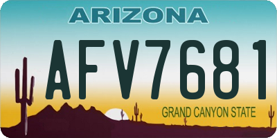 AZ license plate AFV7681