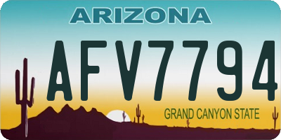 AZ license plate AFV7794