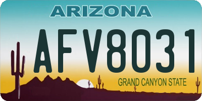 AZ license plate AFV8031