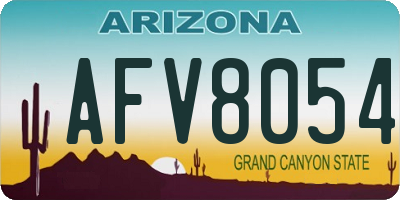 AZ license plate AFV8054