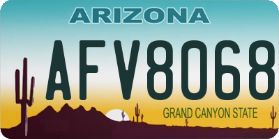 AZ license plate AFV8068