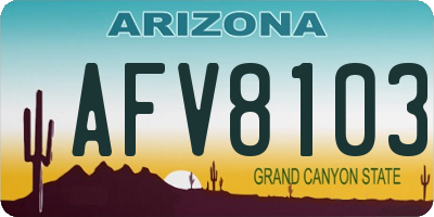 AZ license plate AFV8103