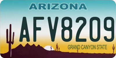 AZ license plate AFV8209